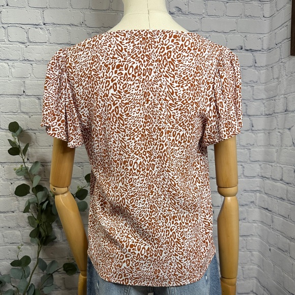 Loft animal print Flutter Sleeve top - Picture 3 of 6
